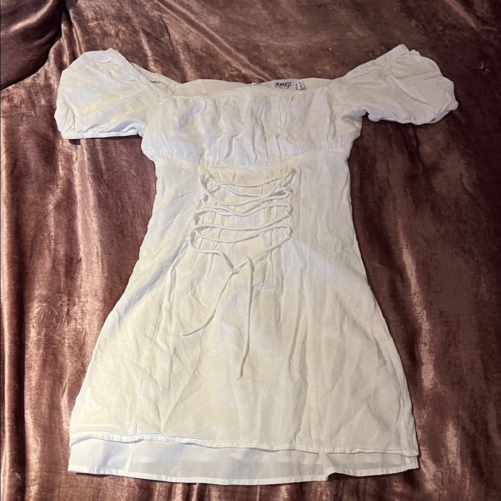 Princess Polly White Off-Shoulder Mini Dress